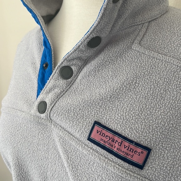 Vineyard Vines Grey fleece pullover with snaps - Picture 4 of 9